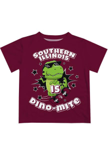 Vive La Fete Southern Illinois Salukis Infant Dino-Mite Short Sleeve T-Shirt Maroon