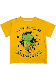 Southern Mississippi Golden Eagles Infant Dino-Mite Short Sleeve T-Shirt Gold