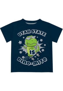 Vive La Fete Utah State Aggies Infant Dino-Mite Short Sleeve T-Shirt Navy Blue