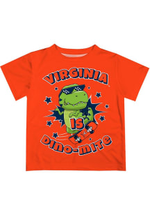 Vive La Fete Virginia Cavaliers Infant Dino-Mite Short Sleeve T-Shirt Orange