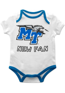 Vive La Fete Middle Tennessee Blue Raiders Baby White New Fan Short Sleeve One Piece