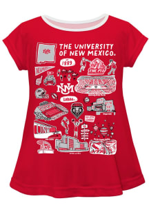 Vive La Fete New Mexico Lobos Toddler Girls Red Impressions Short Sleeve T-Shirt