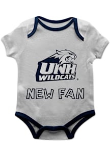 Vive La Fete New Hampshire Wildcats Baby Grey New Fan Short Sleeve One Piece