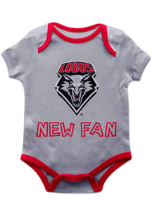 New Mexico Lobos Baby Grey New Fan Short Sleeve One Piece