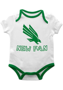 North Texas Mean Green Baby White New Fan Short Sleeve One Piece