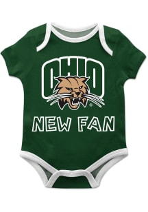 Ohio Bobcats Baby Green New Fan Short Sleeve One Piece