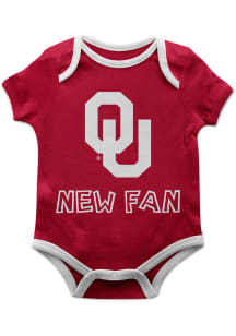 Oklahoma Sooners Baby Red New Fan Short Sleeve One Piece