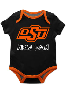 Oklahoma State Cowboys Baby Black New Fan Short Sleeve One Piece