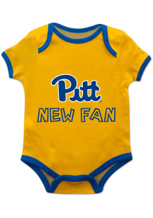 Pitt Panthers Baby Gold New Fan Short Sleeve One Piece