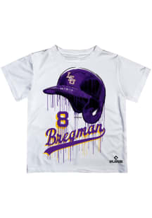 Alex Bregman LSU Tigers Infant Dripping Helmet Short Sleeve T-Shirt White