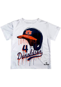 Josh Donaldson   Auburn Tigers Toddler White Dripping Helmet Short Sleeve T-Shirt