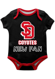 South Dakota Coyotes Baby Black New Fan Short Sleeve One Piece