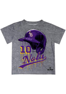 Aaron Nola   LSU Tigers Toddler Grey Dripping Helmet Short Sleeve T-Shirt