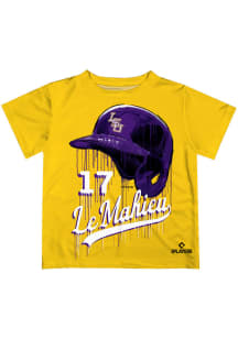 Aaron Nola   LSU Tigers Toddler Gold Dripping Helmet Short Sleeve T-Shirt