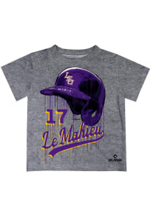 DJ LeMahieu   LSU Tigers Toddler Grey Dripping Helmet Short Sleeve T-Shirt