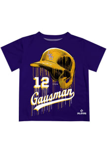 Kevin Gausman   LSU Tigers Toddler Purple Dripping Helmet Short Sleeve T-Shirt