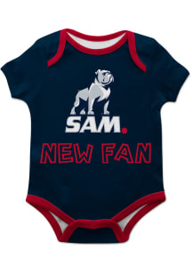 Vive La Fete Samford University Bulldogs Baby Navy Blue New Fan Short Sleeve One Piece