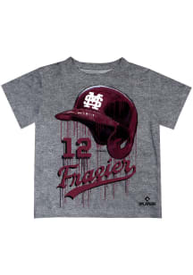 Adam Frazier   Mississippi State Bulldogs Toddler Grey Dripping Helmet Short Sleeve T-Shirt
