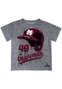 Kendall Graveman   Mississippi State Bulldogs Toddler Grey Dripping Helmet Short Sleeve T-Shirt