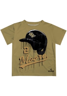 Dylan Moore   UCF Knights Toddler Gold Dripping Helmet Short Sleeve T-Shirt
