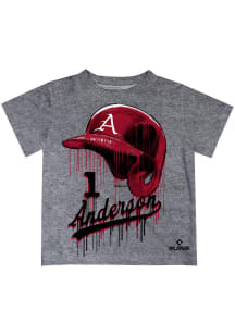 Brian Anderson   Arkansas Razorbacks Youth Grey Dripping Helmet Short Sleeve T-Shirt