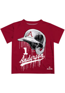 Brian Anderson   Arkansas Razorbacks Youth Red Dripping Helmet Short Sleeve T-Shirt