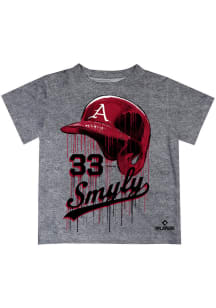 Drew Smyly   Arkansas Razorbacks Youth Grey Dripping Helmet Short Sleeve T-Shirt
