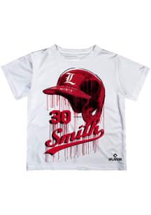 Will Smith   Louisville Cardinals Youth White Dripping Helmet Short Sleeve T-Shirt