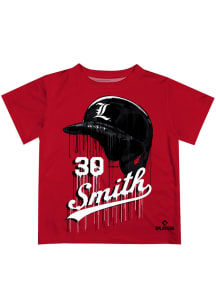 Will Smith   Louisville Cardinals Youth Red Dripping Helmet Short Sleeve T-Shirt