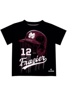 Adam Frazier   Mississippi State Bulldogs Youth Black Dripping Helmet Short Sleeve T-Shirt