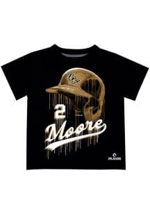 Dylan Moore   UCF Knights Youth Black Dripping Helmet Short Sleeve T-Shirt