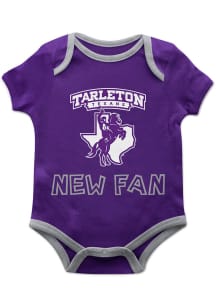 Vive La Fete Tarleton State Texans Baby Purple New Fan Short Sleeve One Piece