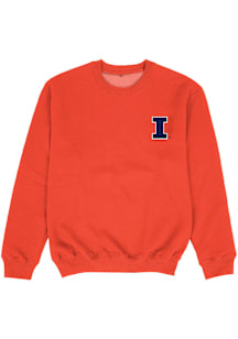 Vive La Fete Illinois Fighting Illini Youth Orange Impressions Long Sleeve Crew Sweatshirt