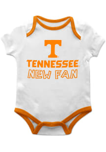 Tennessee Volunteers Baby White New Fan Short Sleeve One Piece