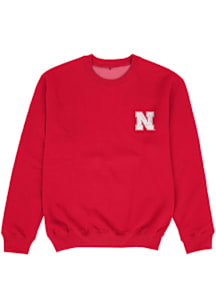 Vive La Fete Nebraska Cornhuskers Youth Red Impressions Long Sleeve Crew Sweatshirt