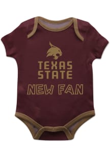 Texas State Bobcats Baby Maroon New Fan Short Sleeve One Piece
