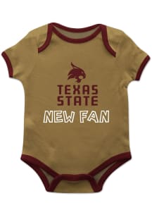 Texas State Bobcats Baby Gold New Fan Short Sleeve One Piece