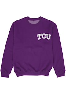 Vive La Fete TCU Horned Frogs Youth Purple Impressions Long Sleeve Crew Sweatshirt