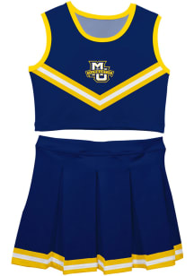 Marquette Golden Eagles Toddler Girls Navy Blue Ashley 2 Pc Sets Cheer