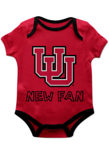 Utah Utes Baby Red New Fan Short Sleeve One Piece