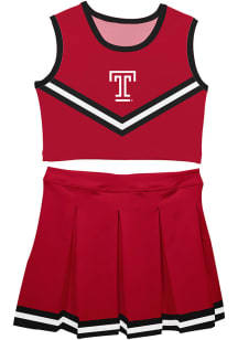 Temple Owls Toddler Girls Red Ashley 2 Pc Sets Cheer