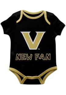 Vanderbilt Commodores Baby Black New Fan Short Sleeve One Piece