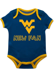 West Virginia Mountaineers Baby Blue New Fan Short Sleeve One Piece