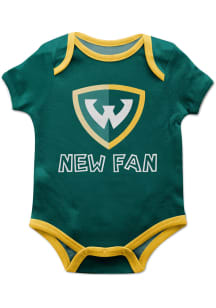 Wayne State Warriors Baby Green New Fan Short Sleeve One Piece