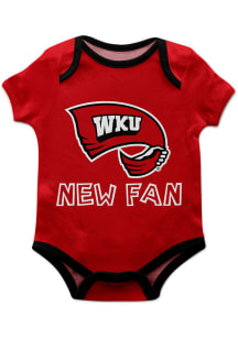 Western Kentucky Hilltoppers Baby Red New Fan Short Sleeve One Piece