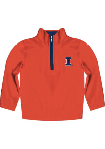 Youth Illinois Fighting Illini Orange Vive La Fete Impressions Long Sleeve Quarter Zip