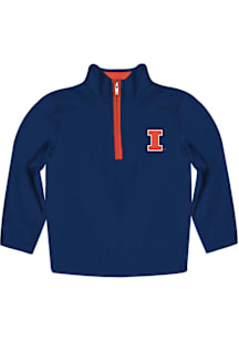 Vive La Fete Illinois Fighting Illini Youth Blue Impressions Long Sleeve Quarter Zip Shirt