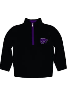 Youth K-State Wildcats Black Vive La Fete Impressions Long Sleeve Quarter Zip