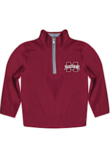 Vive La Fete Mississippi State Bulldogs Youth Maroon Impressions Long Sleeve Quarter Zip Shirt