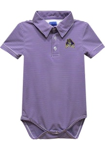 East Carolina Pirates Baby Purple Pencil Stripe Short Sleeve One Piece Polo